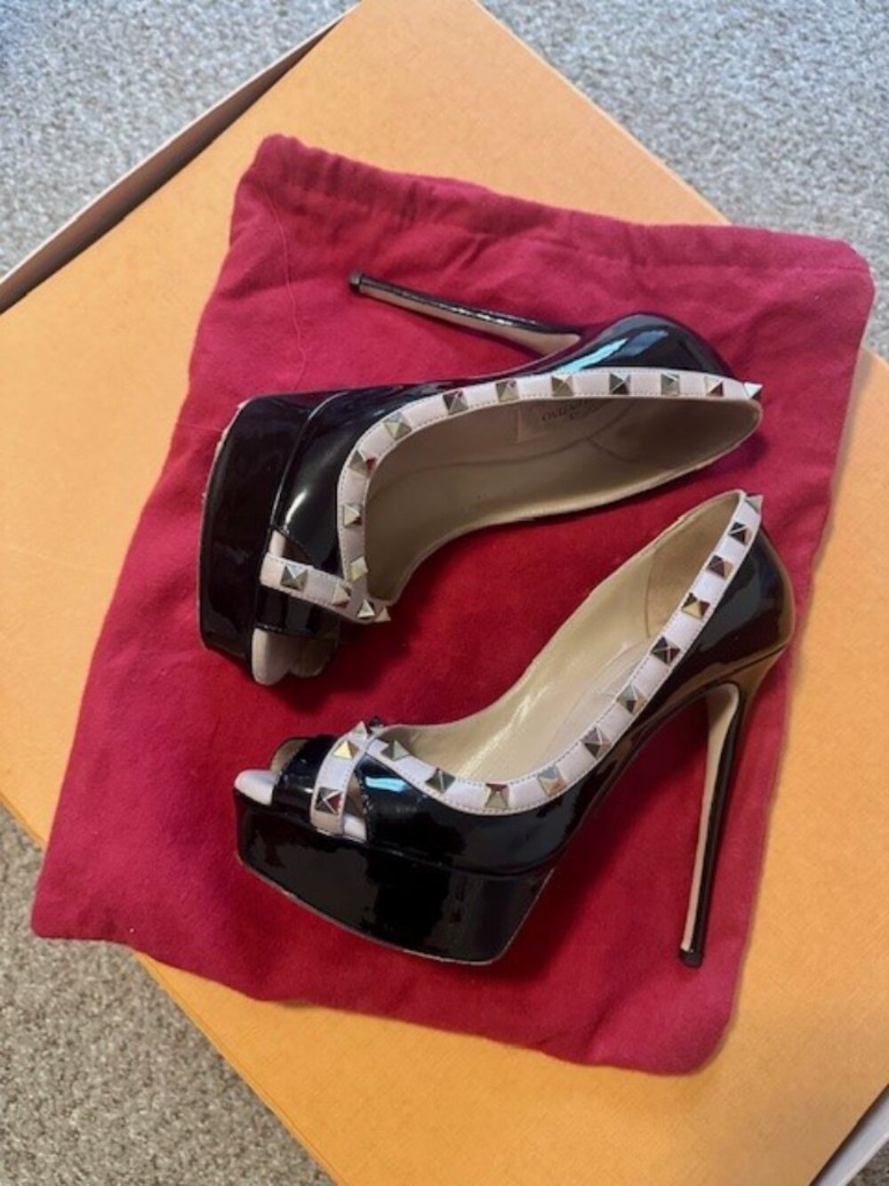 Platform Valentino Peep Toe Heels